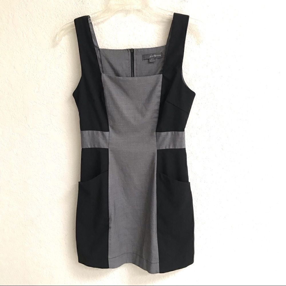 Forever 21 black & gray sleeveless sheath mini dress S‎